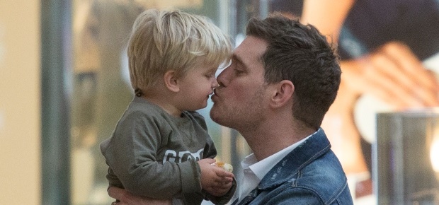 Michael Buble and son Noah. (PHOTO: Getty Images) 