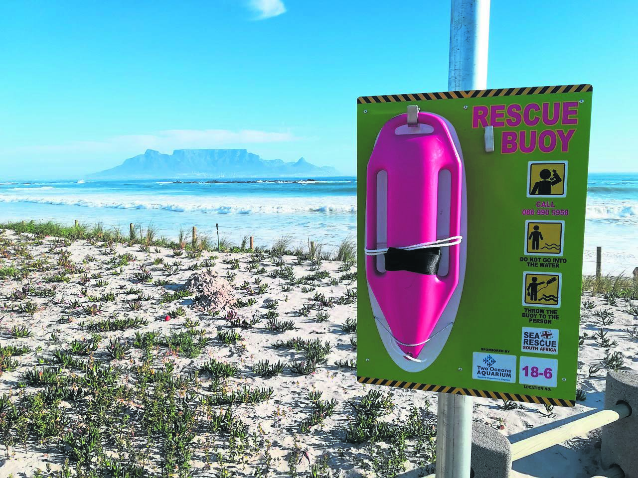 The pink rescue buoys are public rescue equipment deployed at selected beaches, rivers and dams across South Africa.PHOTO: NSRI