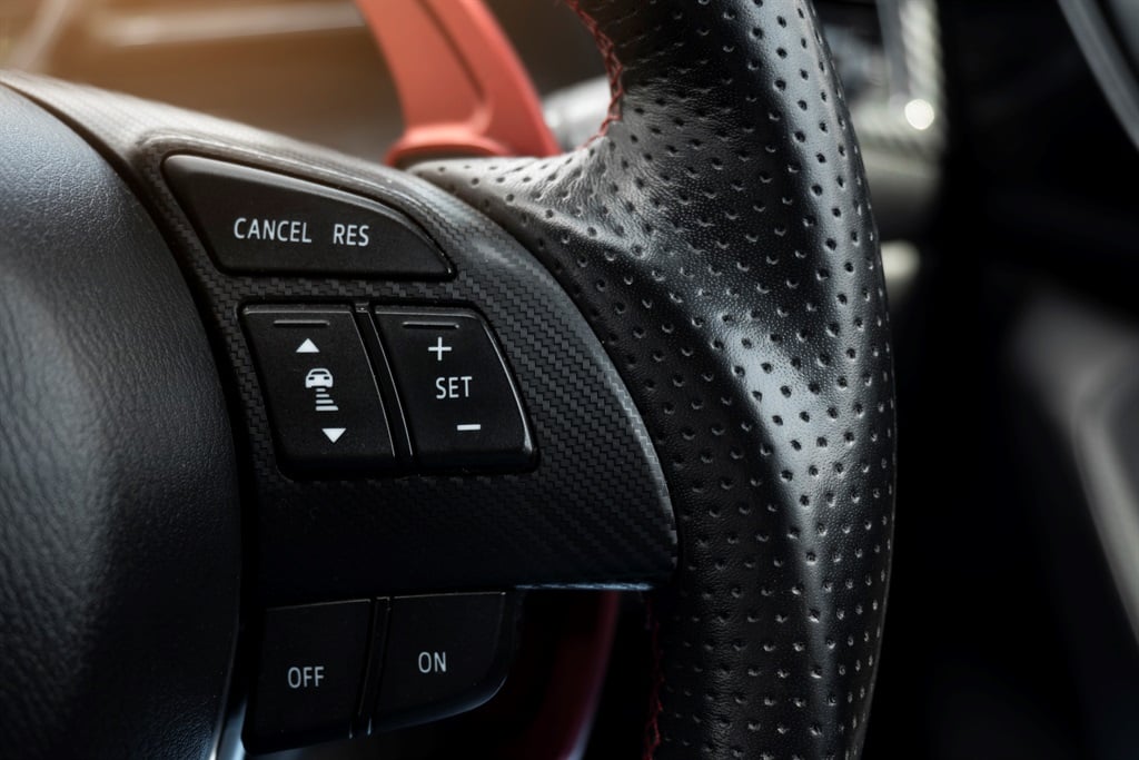 Cruise control function on a multi function steering wheel.