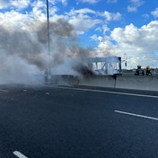 WATCH | Traffic delays as MyCiTi bus catches alight on Cape Town highway