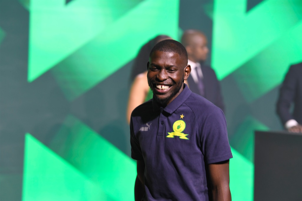 JOHANNESBURG, SOUTH AFRICA - JANUARY 12: Aubrey Modiba of Mamelodi Sundowns during the Nedbank Cup launch and round of 32 draw at Nedbank Auditorium on January 12, 2023 in Johannesburg, South Africa. (Photo by Lefty Shivambu/Gallo Images)