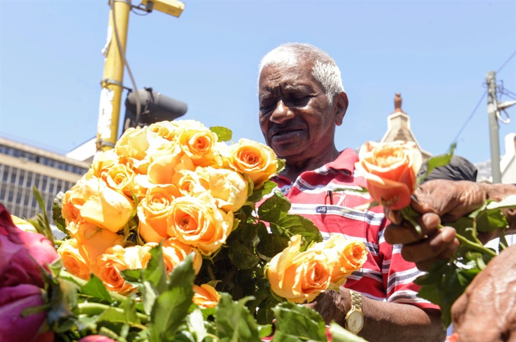 Madala Vincent Nadasen (60) from Laudium in Tshwane says he makes more profit on Valentine's Day. Photo by Raymond Morare 