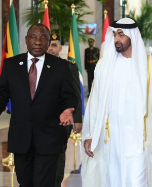 President Cyril Ramaphosa meeting Crown Prince of Abu Dhabi Mohammed bin Zayed Al Nahyan. (GCIS)