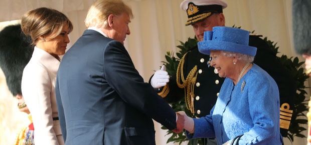 President Donald Trump and his wife, Melania meet Queen Elizabeth. (Photo: AP)