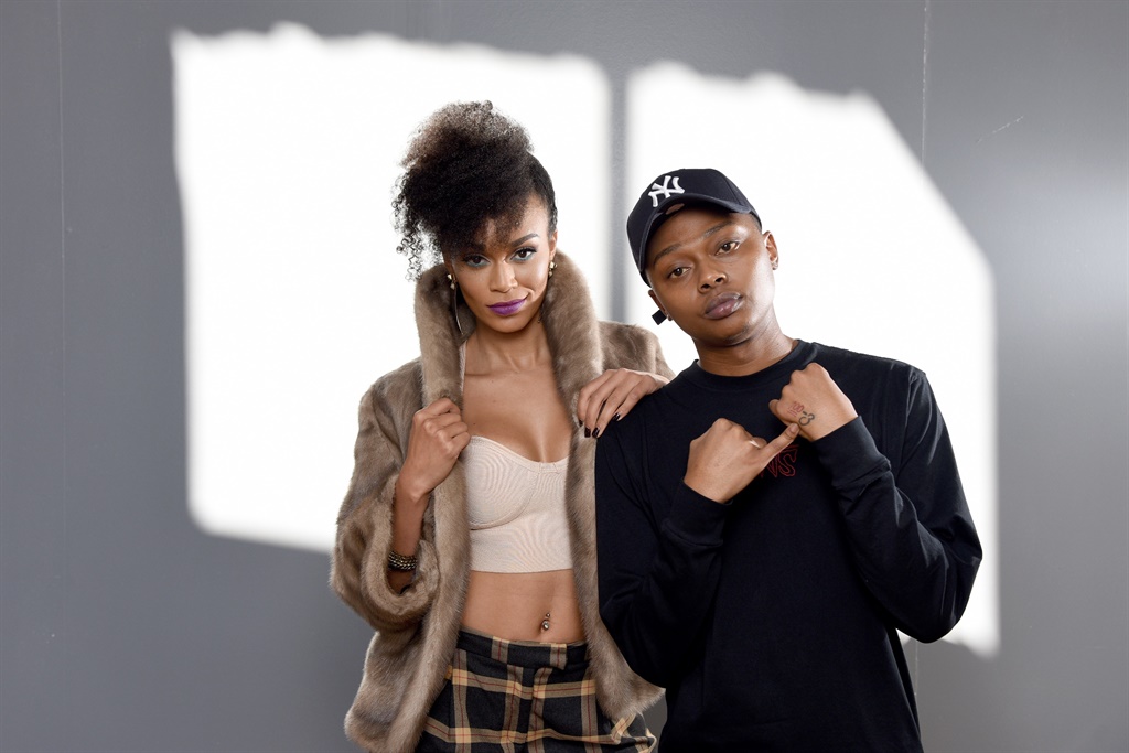Rapper A Reece with Pearl Thusi.  Photo: Supplied 