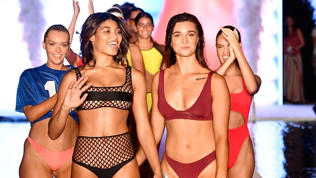 Sports Illustrated Swim Search models on the runway