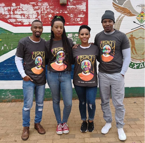 Generations: The Legacy stars Duma Mnqobi, Chi Mhede, Letoya Makhene and Moopi Mothibeli did their bit on Mandela Day. Photo: Instagram