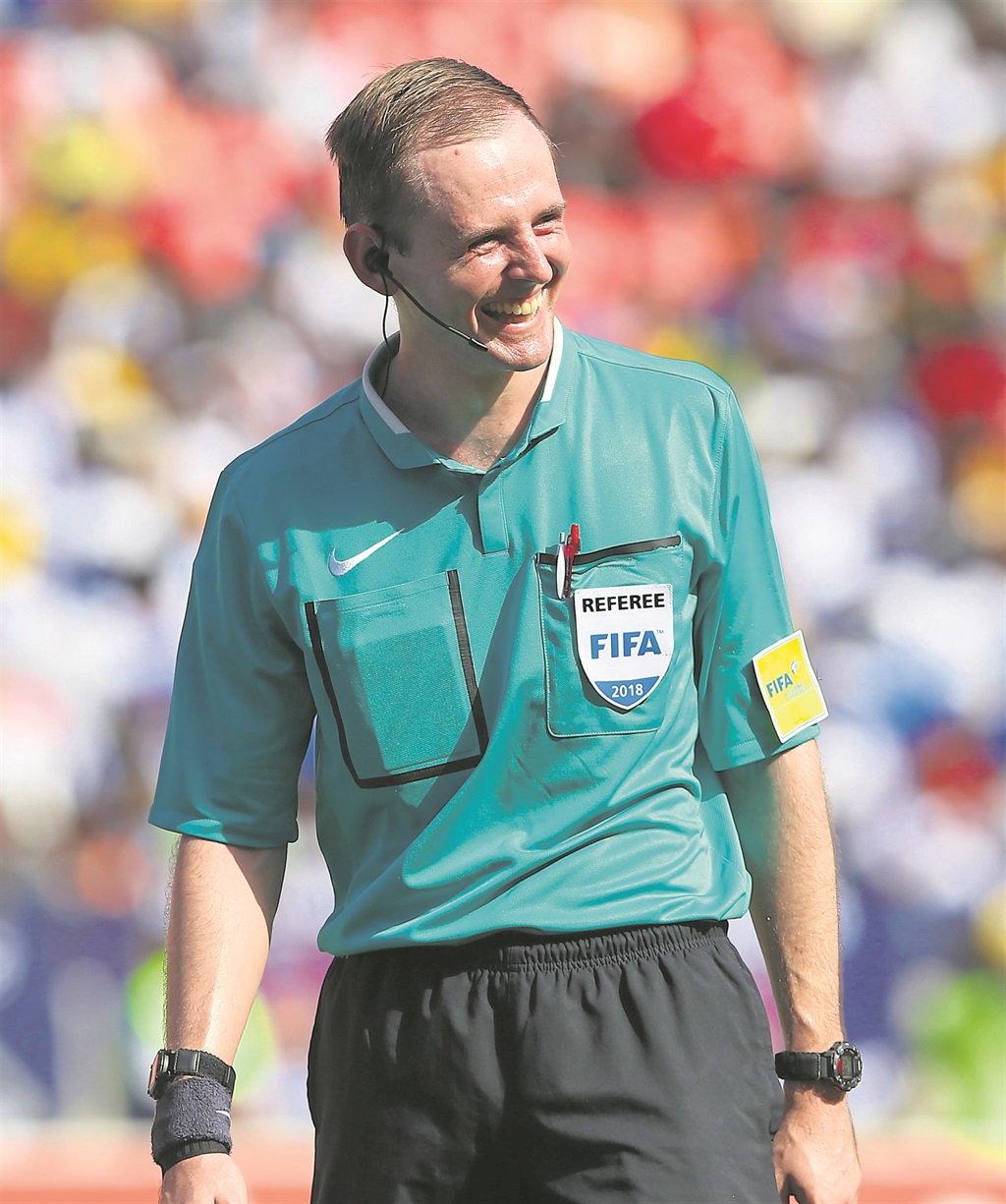 RED CARD: Top official Chris Harrison is rumoured to have failed the Safa referees’ fitness tests. Photo byGallo Images