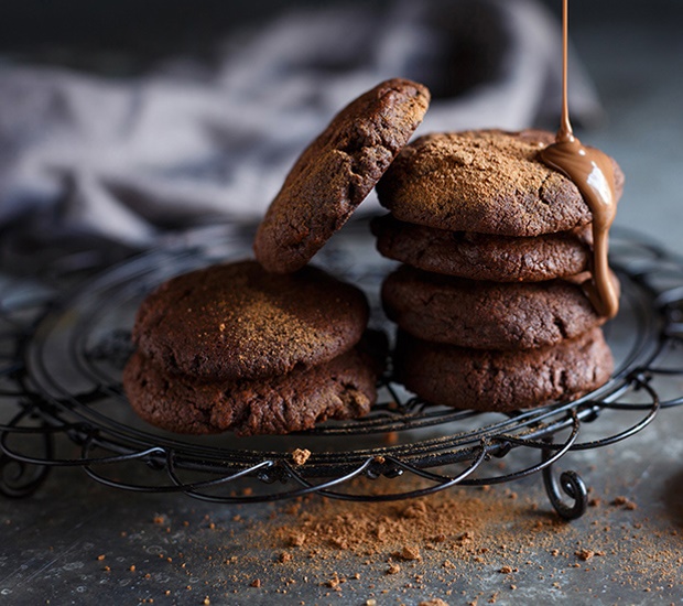 Freshly baked chocolate cookies