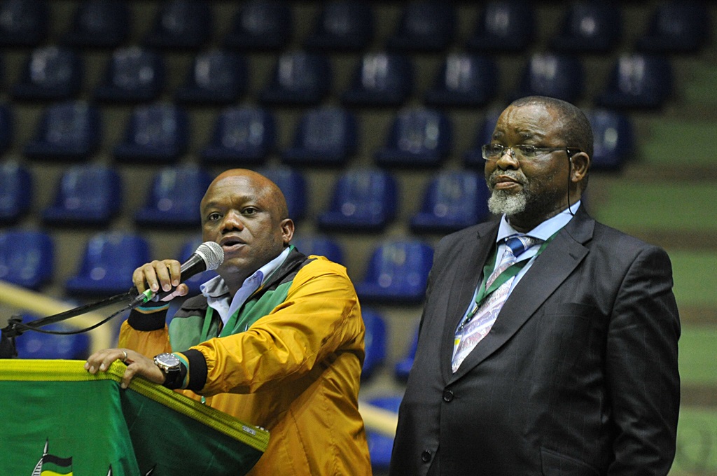 ANC KwaZulu-Natal provincial task team coordinator Sihle Zikalala tries to calm delegates so that Gwede Mantashe can speak during a media briefing in June following the cancelled elective conference at the University of Zululand. Picture: Jabulani Langa