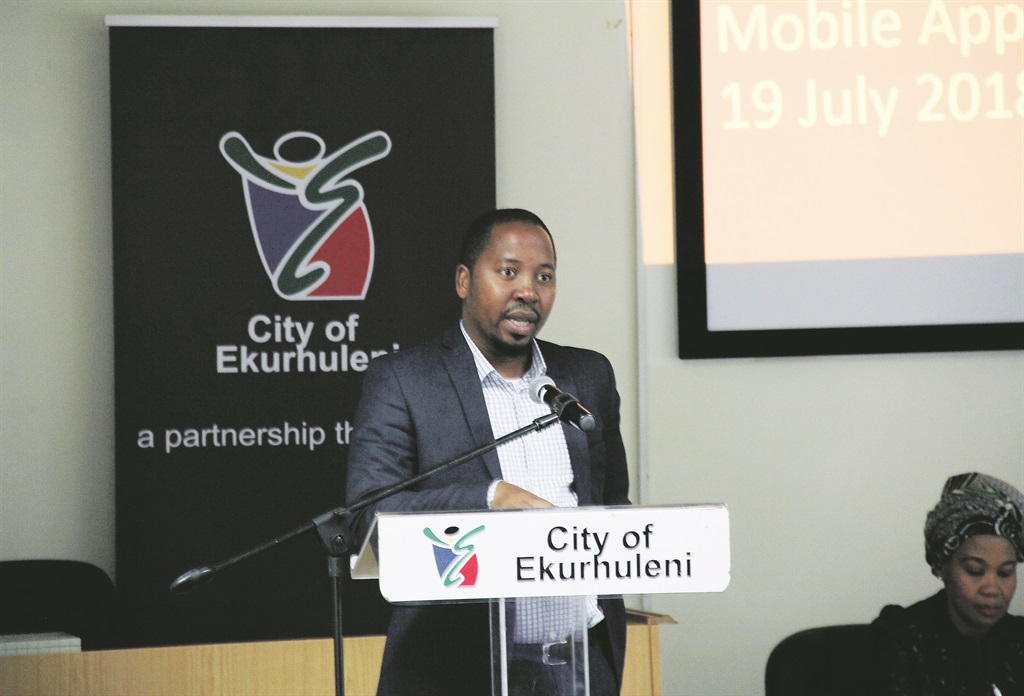 Ekurhuleni information chief Tumelo Kganane praised the City’s app.Photo by Collen Mashaba