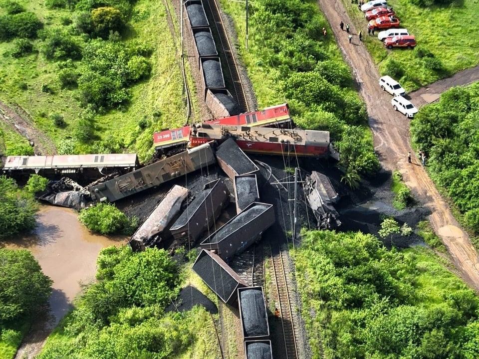 The scene where the two trains collided in Richards Bay KZN.