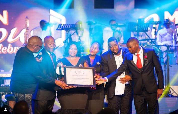 Joyous Celebration gave Ncandweni Christ Ambassadors the Ihubo Award. Photo from Instagram.