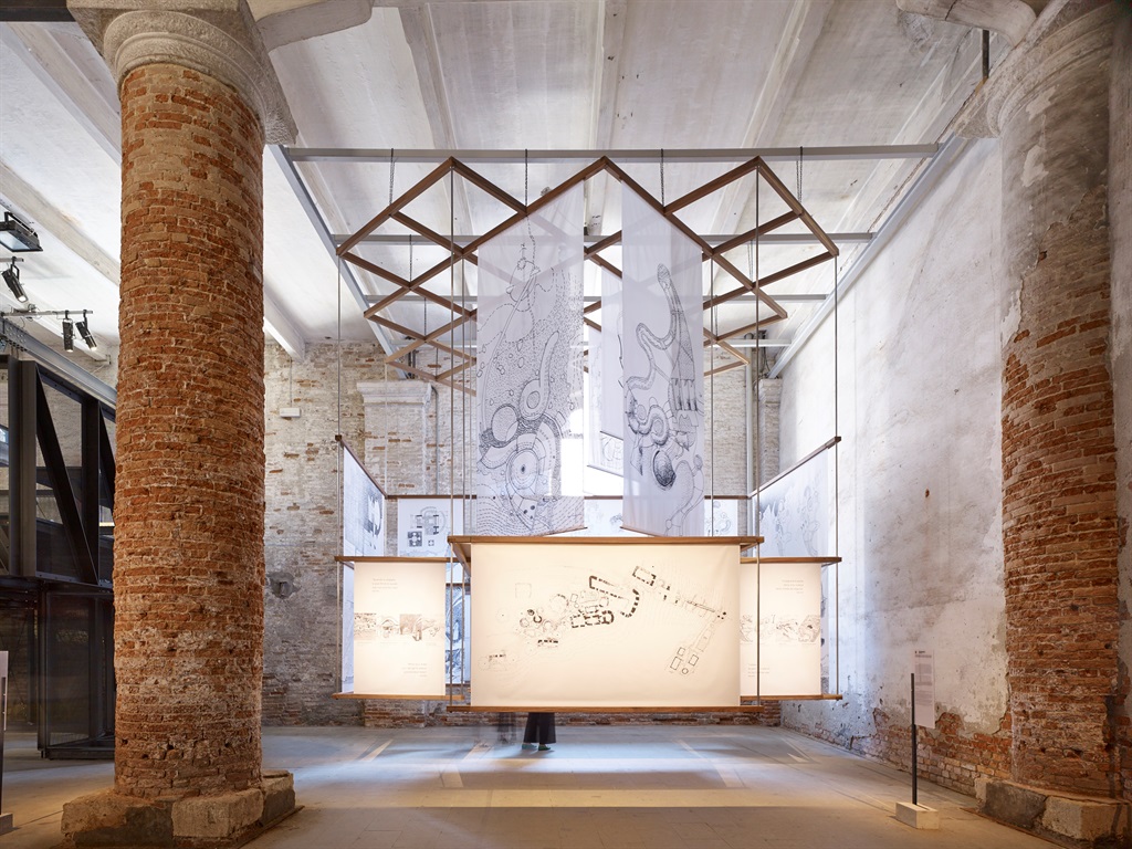 Drawings in the light:  Peter Rich is showing at the Arsenale in Venice as part of the 2018 Biennale Pictures: Giovanni Vio 