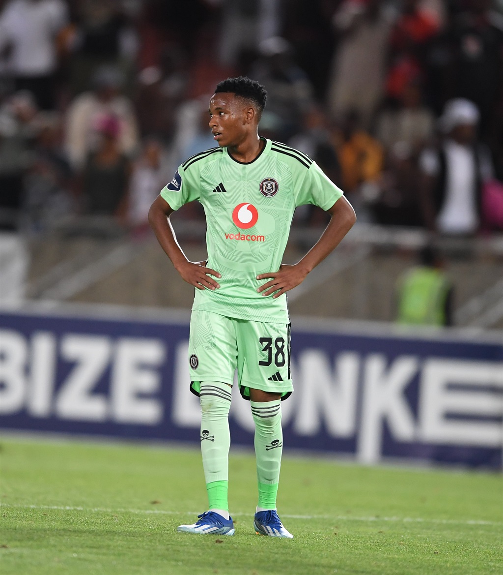 POLOKWANE, SOUTH AFRICA - DECEMBER 23: Relebohile Mofokeng of Orlando Pirates during the DStv Premiership match between SuperSport United and Orlando Pirates at Peter Mokaba Stadium on December 23, 2023 in Polokwane, South Africa. (Photo by Philip Maeta/Gallo Images)