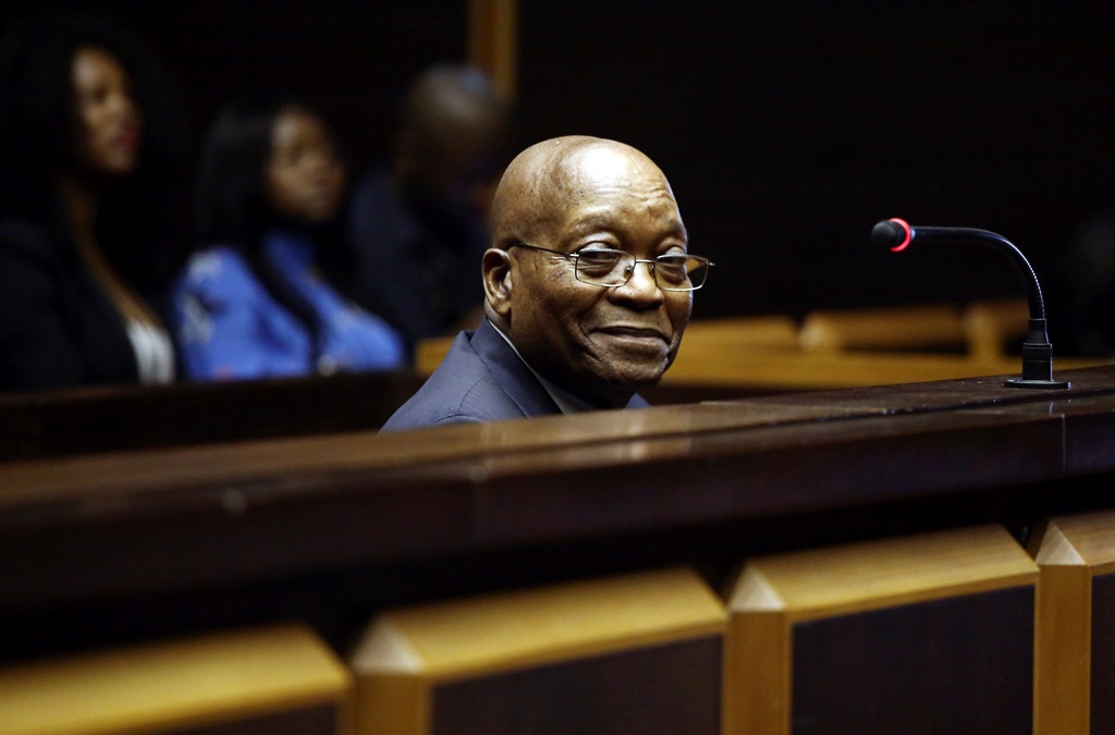 Former president Jacob Zuma sits in the dock in Pietermaritzburg High Court on Friday (July 27 2018). Zuma is charged with fraud, corruption, money laundering and racketeering. Picture: Phil Magakoe/Pool Photo/AP