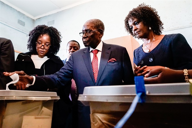 <p>Former Zimbabwean president Robert Mugabe on Monday cast his ballot 
in the country's first election since he was ousted by the military in 
November after ruling for 37 years, an AFP journalist saw.</p><p>Mugabe,
 94, made no comment as he walked unaided into the polling station at a 
primary school in the Highfield district of Harare, accompanied by his 
wife Grace. - <strong>AFP</strong><br /></p>
