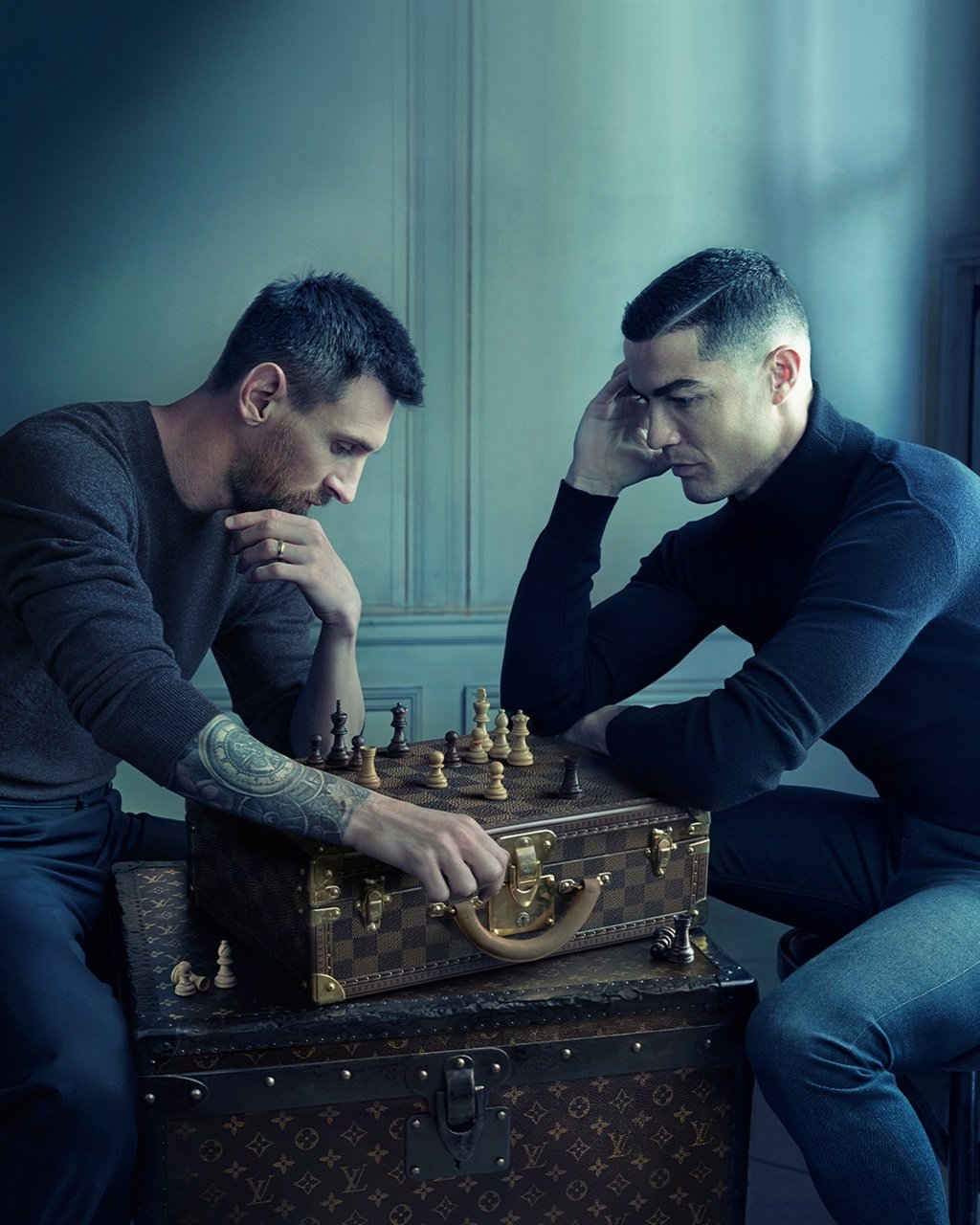Leo Messi and Ronaldo Louis Vuitton photoshoot behind the scenes