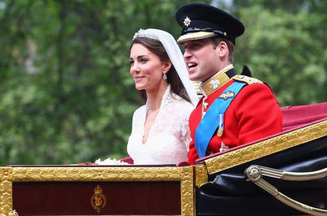 Kate Middleton and Prince William on their wedding day. 