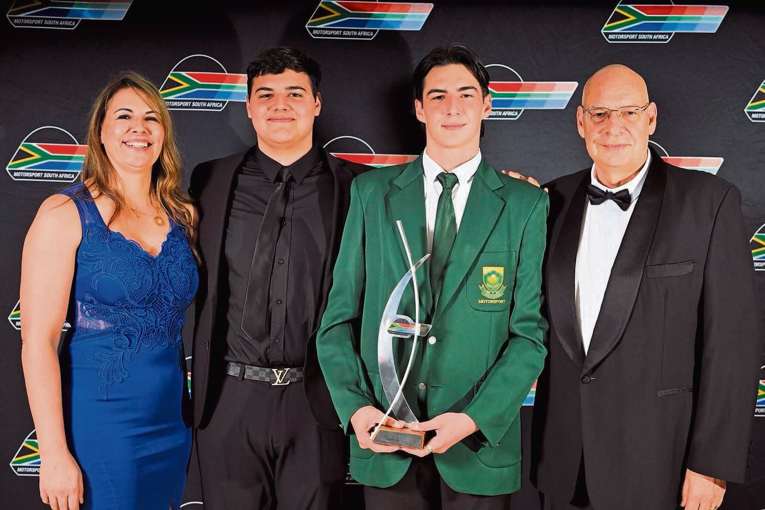 The Visser brothers, Kyle (left) and Charl Michael, with their parents, Corne and Charl Snr.