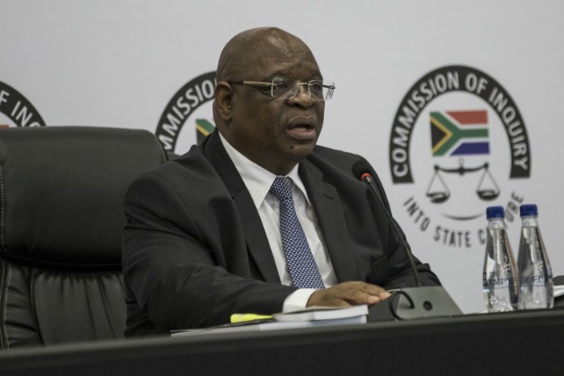 Deputy Chief Justice Raymond Zondo presiding over the commission of inquiry into state capture. (Gulshan Khan/AFP)
