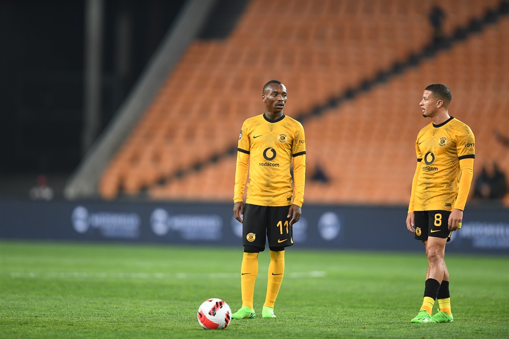 Khama Billiat and Yusuf Maart of Kaizer Chiefs during the match against AmaZulu FC at FNB Stadium on September 03, 2022 in Johannesburg, South Africa. (Photo by Lefty Shivambu/Gallo Images)