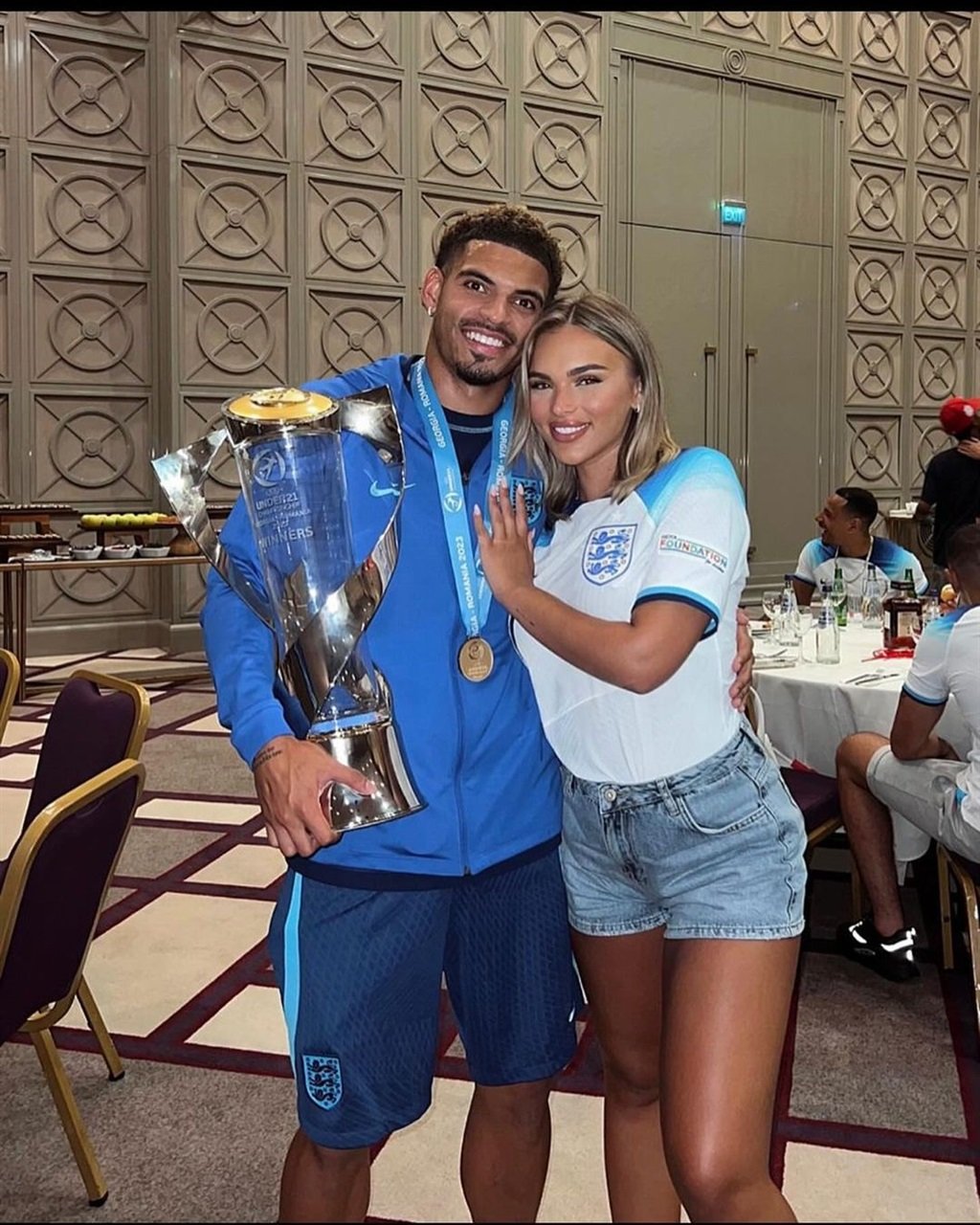 Nottingham Forest star Morgan Gibbs-White and his South African girlfriend Britney de Villiers. 