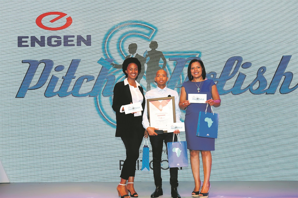 From left: Refilwe Matsaneng, Bruce Diale and Renschia Manuel were last year’s Pitch And Polish finalists.