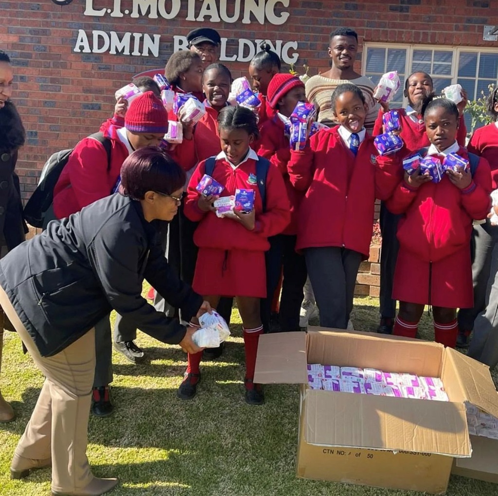 Teboho Mokoena's foundation donated sanitary pads 