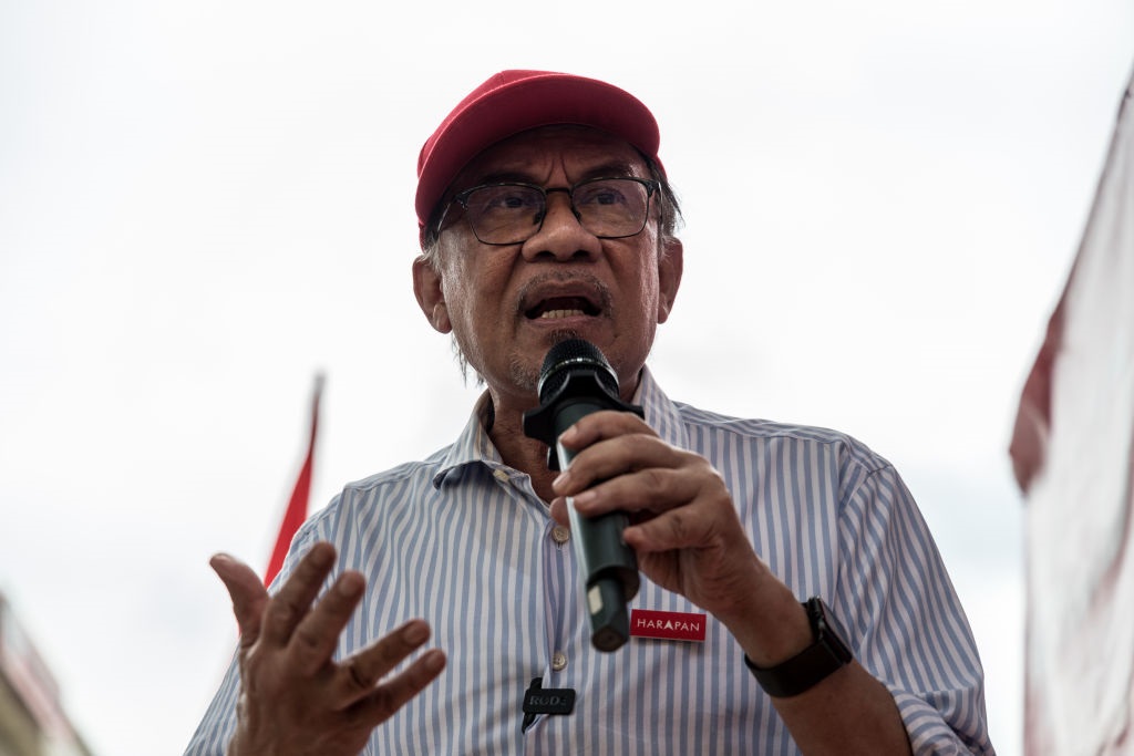 Malaysias opposition leader Anwar Ibrahim, chairman of Pakatan Harapan (The Alliance of Hope) coalition.