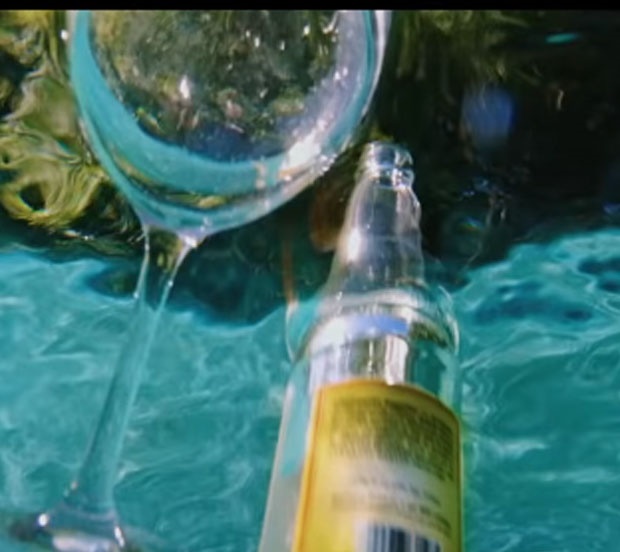 Bottle in pool