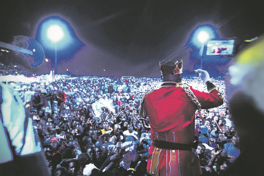 Enter the President: Benny Mayengani performs to more than 24 000 exuberant fans. Pictures: Leon Sadiki