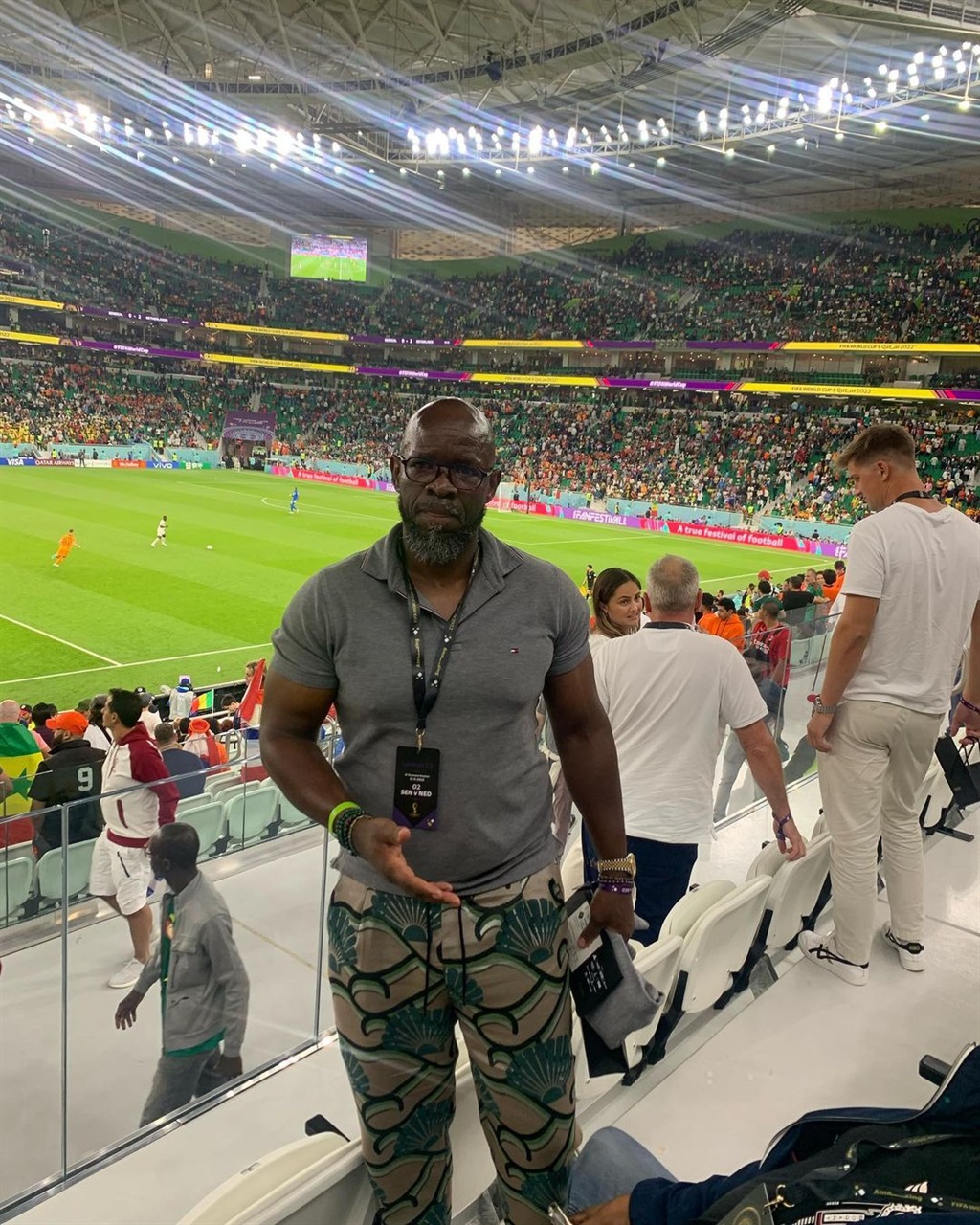 Steve Komphela watching Senegal vs The Netherlands