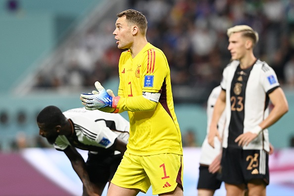 Germany goalkeeper Manuel Neuer during their shock loss to Japan