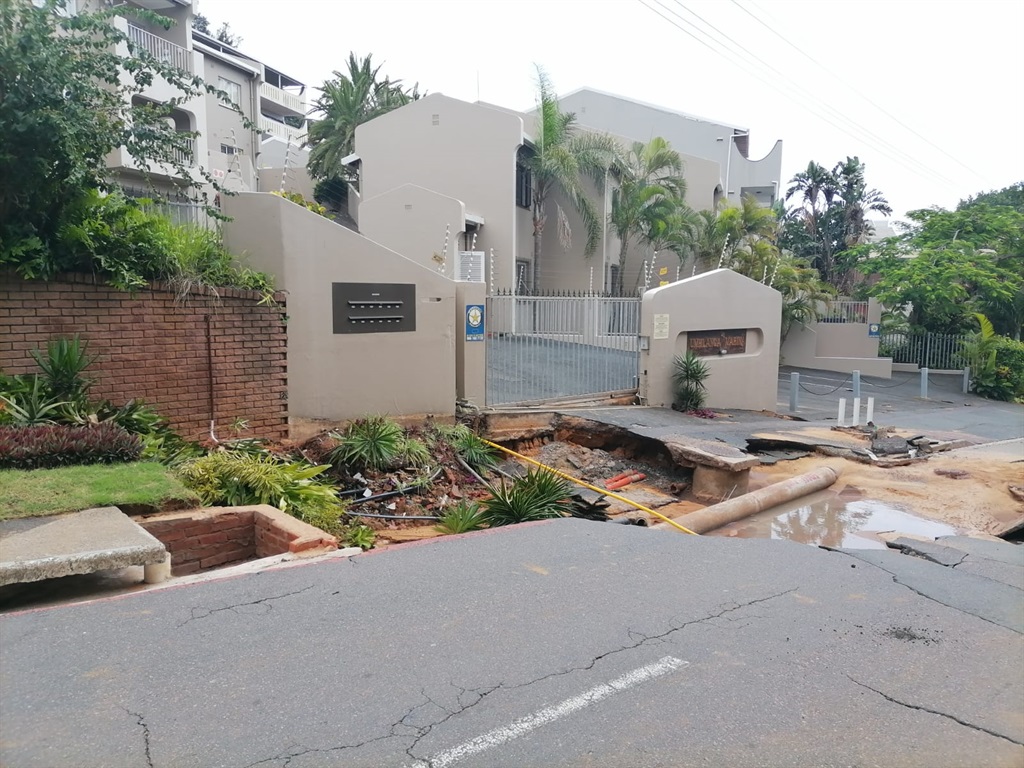 Several sinkholes developed in Umhlanga after heavy rains at the weekend. 