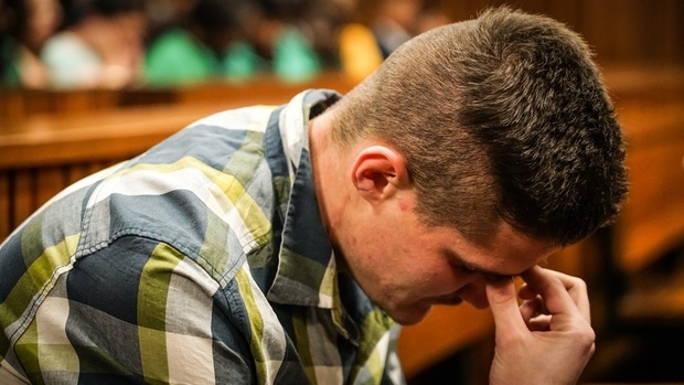 Twenty-two-year-old Nicholas Ninow sat in front of a filled gallery for the second day of trial at the Gauteng High Court in Pretoria on Tuesday. (Chanté Schatz, News24)