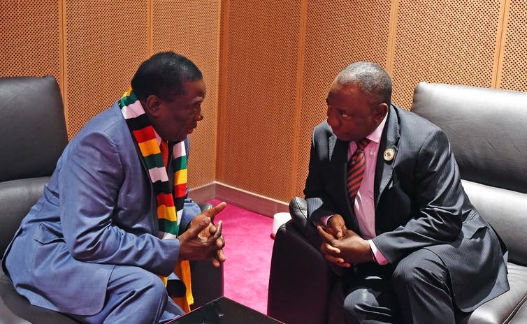 Both South African President Cyril Ramaphosa and Zimbabwean counterpart Emmerson Mnangagwa need to reform their parties. Picture: GCIS