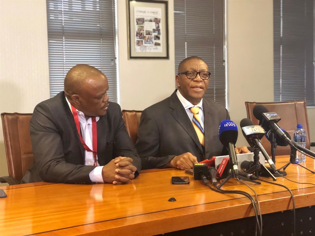 Dikgang Moiloa, the Gauteng MEC for Human Settlements and Cooperative Governance and Traditional Affairs, addresses the media on Tuesday (August 14 2018). Picture: Juniour Khumalo/City Press