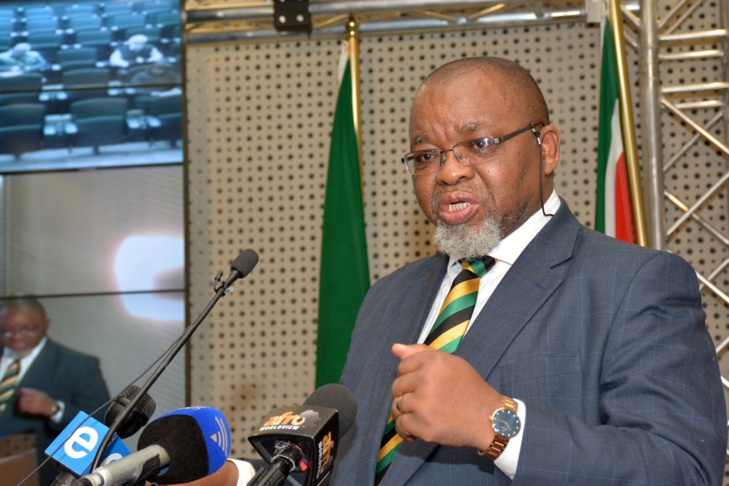 Mineral Resource Minister Gwede Mantashe briefed the media on the draft mining charter to be published for public comments. Picture: Morapedi Mashashe