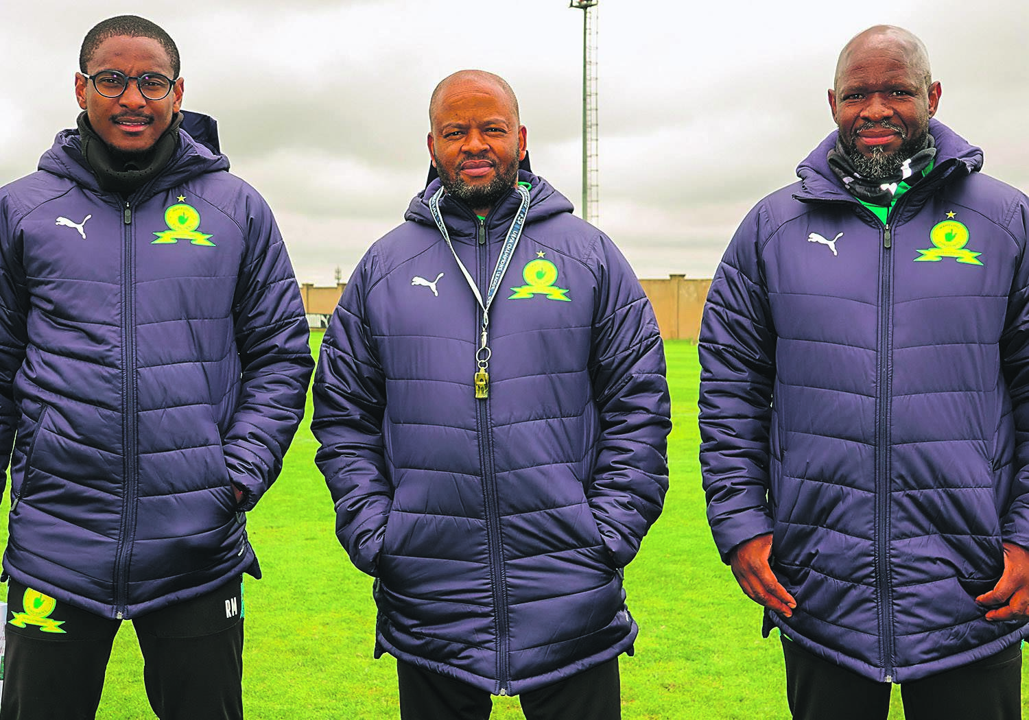 Rhulani Mokwena, Manqoba Mngqithi and Steve Komphela head up Mamelodi Sundowns’ technical team. Picture: Mamelodi Sundowns 