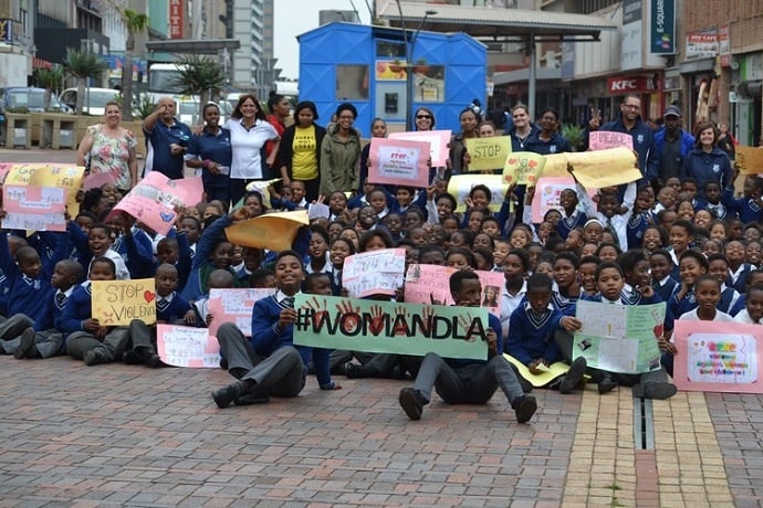 School protests against gender-based violence. (Photo:Thamsanqa Mbovane)