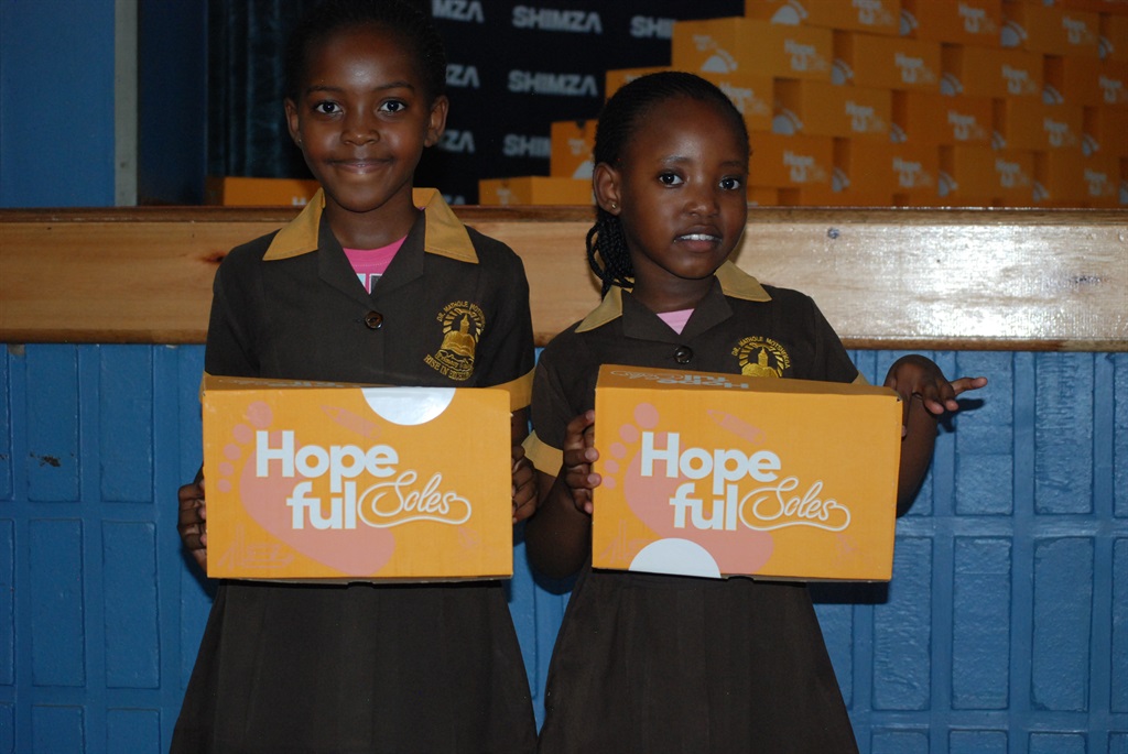 Schoolkids from Tembisa benefited from DJ Shimza's foundation. Photo by Khaya Masipa