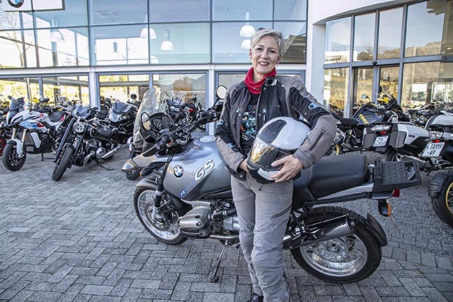 Anna-Marie Wilken with her BMW R 1150 GS