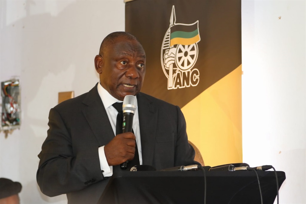 President Cyril Ramaphosa in Limpopo addressing the survivors of the ANC bus crash. 