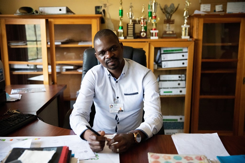 Doctor Thulani Ngwenya is the medical manager at Bethesda Hospital, about 80 kilometres away from Ingwavuma. Doctor Thulani Ngwenya in his office