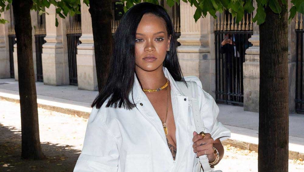 Rihanna attending Virgil Abloh's Louis Vuitton menswear show in Paris earlier this year