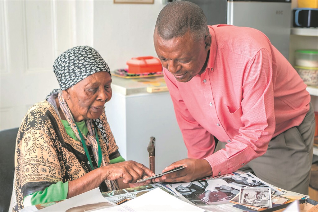 Reminiscing Jaki Seroke and Mama Sobukwe at her home last December. Picture: File