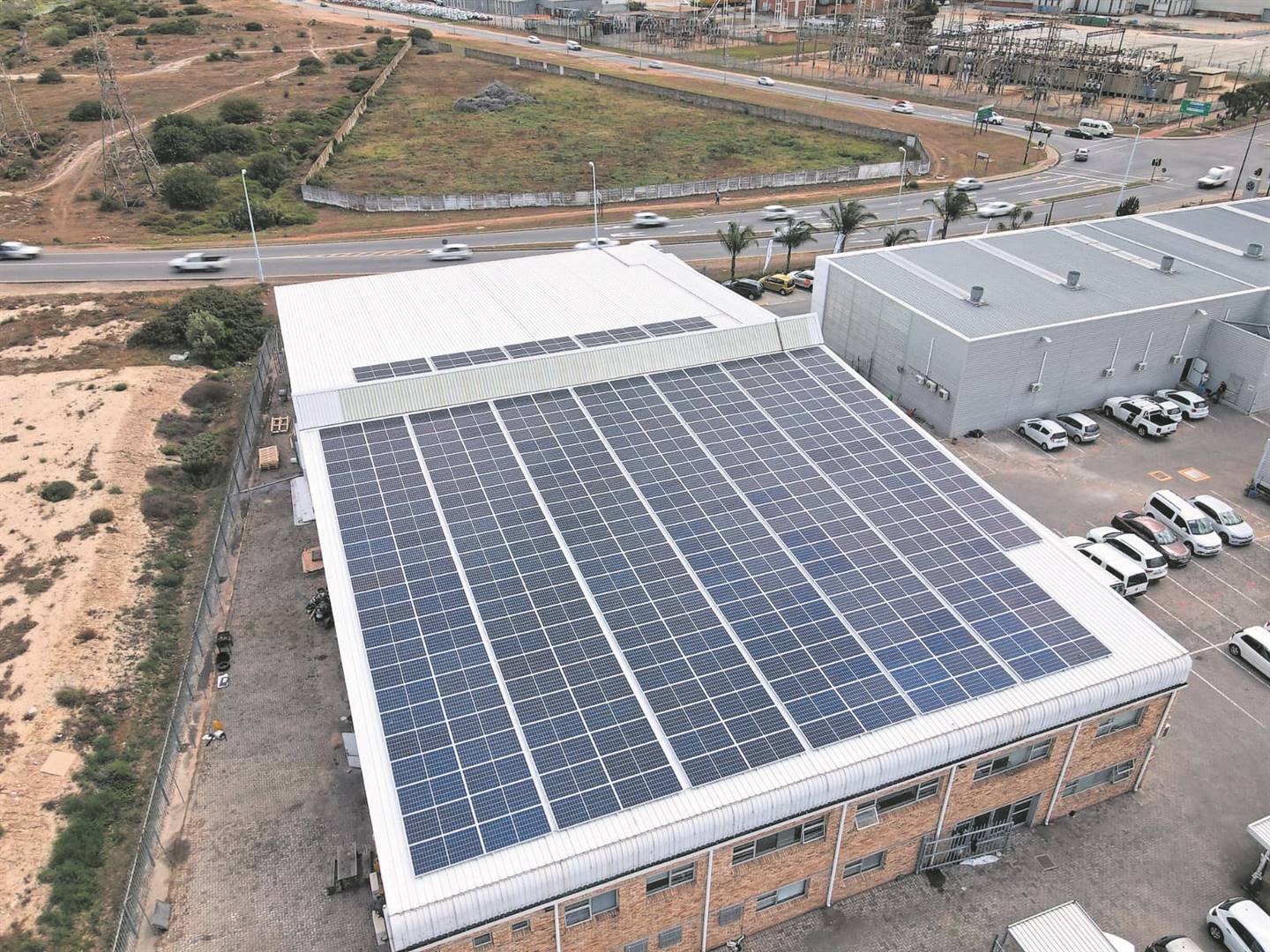 An aerial view of the solar panels installed at Kelston VW Uitenhage in Kariega.                                          