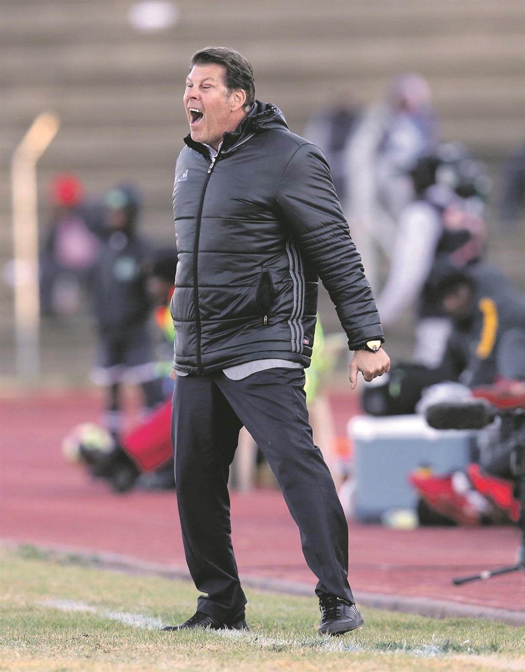 ANGER OR FRUSTRATION? Luc Eymael left the press in Durban waiting in vain.Photo byBackpagepix