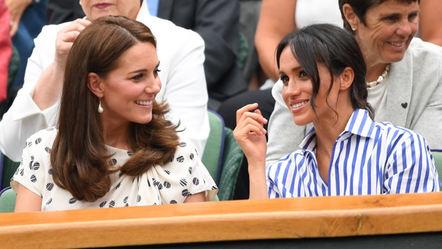 Duchess of Cambridge, Kate Middleton and Duchess of Sussex, Meghan Markle attending day 12 of the Wimbledon championships in London, earlier in July.